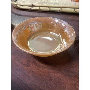 Vintage Fire King Peach Lusher Laurel Leaf Side Dish 4.75 x 2"